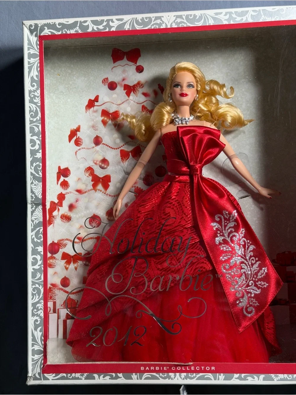 Barbie Blonde Hair Doll in Red Satin Gown